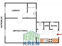 Pronájem bytu 2+kk, Praha - Holešovice, Železničářů, 38 m2