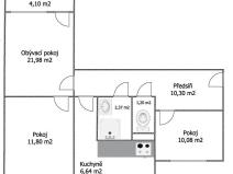 Pronájem bytu 3+1, Kladruby, Kostelní, 67 m2