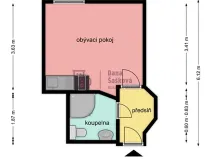 Pronájem bytu 1+kk, Jindřichův Hradec, nám. Míru, 20 m2