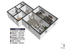 Prodej bytu 3+1, Praha - Bohnice, Kusého, 72 m2