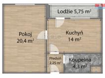 Pronájem bytu 2+kk, Dnešice, 41 m2