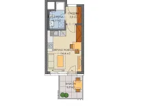 Prodej bytu 1+kk, Praha - Hlubočepy, Vítové, 30 m2