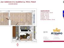 Pronájem bytu 2+1, Třeboň - Třeboň II, Souběžná, 47 m2