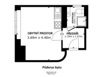 Pronájem bytu 1+kk, Praha - Smíchov, Pod Kotlářkou, 22 m2