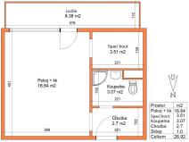 Pronájem bytu 1+kk, Pardubice - Polabiny, Prodloužená, 33 m2