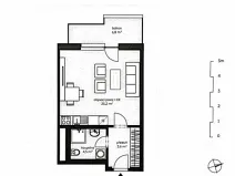 Prodej bytu 1+kk, Praha - Vysočany, Fafkových, 37 m2
