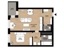 Pronájem bytu 2+kk, Praha - Vysočany, Oktábcových, 54 m2
