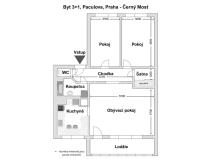 Pronájem bytu 3+1, Praha - Černý Most, Paculova, 89 m2