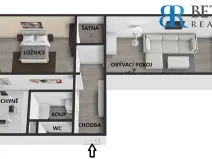 Prodej bytu 2+1, Luhačovice, Mlýnská, 51 m2