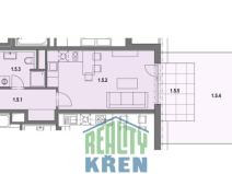 Pronájem bytu 1+kk, Roztoky, Lederova, 34 m2