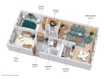 Pronájem bytu 3+kk, Mělník, Františka Kriegela, 69 m2