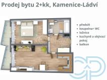 Prodej bytu 2+kk, Kamenice - Ládví, Benešovská, 54 m2