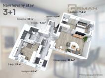 Prodej bytu 3+1, Praha - Bohnice, Dolákova, 78 m2