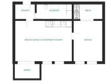 Pronájem bytu 2+kk, Praha - Strašnice, Limuzská, 52 m2