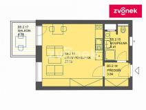 Pronájem bytu 1+kk, Uherské Hradiště, 30 m2