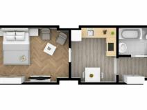 Pronájem bytu 2+kk, Praha - Žižkov, Jeronýmova, 37 m2