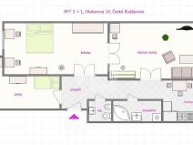 Pronájem bytu 3+1, České Budějovice - České Budějovice 3, Otakarova, 74 m2