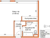 Pronájem bytu 1+kk, Hradec Králové, Akademika Heyrovského, 28 m2