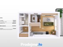 Pronájem bytu 1+kk, Brno - Černovice, Mírová, 32 m2
