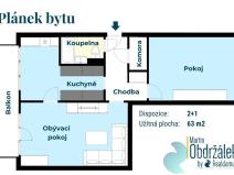 Pronájem bytu 2+1, České Budějovice, Plzeňská, 63 m2