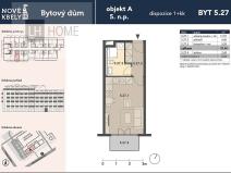 Prodej bytu 1+kk, Praha - Kbely, 26 m2