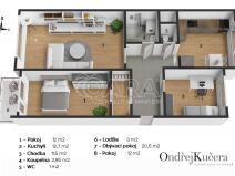 Prodej bytu 3+1, Praha, Vokrojova, 76 m2