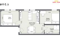 Pronájem bytu 3+kk, Chrášťany - Bylany, 44 m2