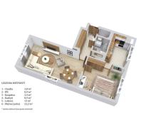 Pronájem bytu 2+kk, Praha - Žižkov, Hartigova, 52 m2