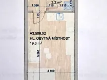 Pronájem bytu 1+kk, Brno, Komárovská, 29 m2