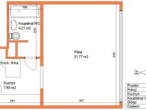 Pronájem bytu 1+kk, Pardubice - Bílé Předměstí, U Kostelíčka, 37 m2