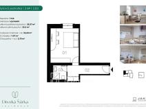 Pronájem bytu 1+kk, Praha - Liboc, Jenečská, 27 m2