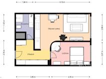 Pronájem bytu 2+kk, Praha, Hráského, 46 m2