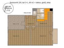 Prodej bytu 3+1, Doubravník, 69 m2