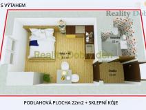 Pronájem bytu 1+kk, Opava, Edvarda Beneše, 22 m2