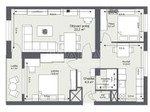 Prodej bytu 3+1, Praha - Horní Počernice, Běchorská, 66 m2