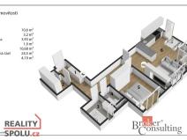 Prodej bytu 2+kk, Hradec Králové - Třebeš, Pod Svahem, 56 m2