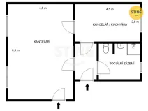 Pronájem kanceláře, Hodonín, Brandlova, 54 m2