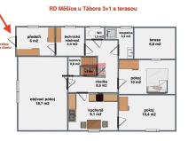Pronájem rodinného domu, Tábor, Průhon, 79 m2