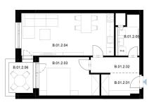 Prodej bytu 2+kk, Pardubice, Jozefa Gabčíka, 49 m2