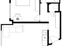 Pronájem bytu 2+kk, Praha - Žižkov, Jeseniova, 45 m2