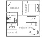 Pronájem bytu 2+kk, Most, Josefa Ševčíka, 40 m2