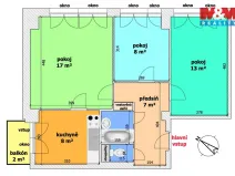 Prodej bytu 3+1, Ostrava - Moravská Ostrava, Nedbalova, 62 m2