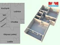 Pronájem bytu 2+1, Nový Jičín, Nerudova, 60 m2