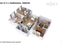 Pronájem bytu 3+1, Zábřeh, Křížkovského, 62 m2