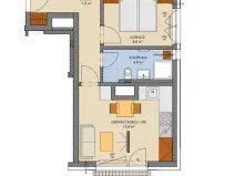 Pronájem bytu 2+kk, Kralupy nad Vltavou, Nádražní, 40 m2