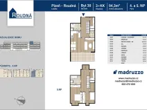 Prodej bytu 3+kk, Plzeň, Na Roudné, 94 m2