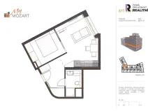 Pronájem bytu 1+kk, Praha - Smíchov, 36 m2