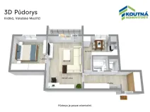 Prodej bytu 2+1, Valašské Meziříčí, Krátká, 52 m2