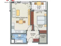 Pronájem bytu 2+kk, Praha, Stočesova, 57 m2