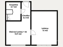 Pronájem bytu 2+kk, Litvínov, U Zámeckého parku, 35 m2